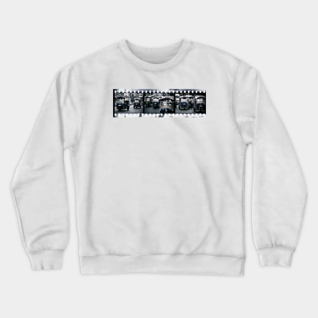 Tuk-Tuk Taxis - Triptych Of 3 Photographs With Film Strip Framing Crewneck Sweatshirt by VintCam